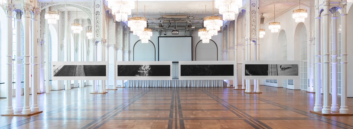 Rheinpanorama_striped_4, 2018, 4 Teile à 100 x 290 cm